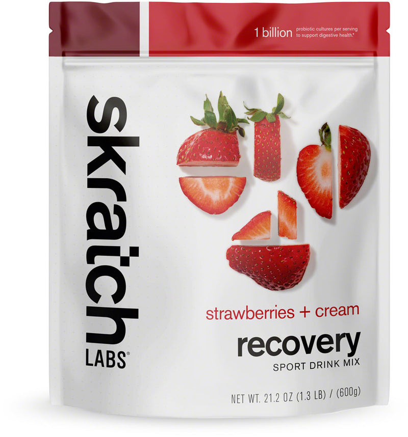 Load image into Gallery viewer, Skratch Labs Recovery Sport Drink Mix - Strawberries and Cream, 12-Serving Resealable Pouch
