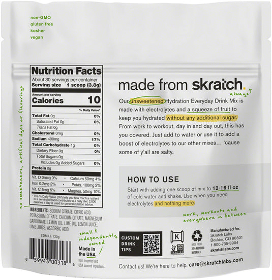 Skratch Labs Everday Drink Mix - Lemon Lime, 30-Serving Resealable Bag