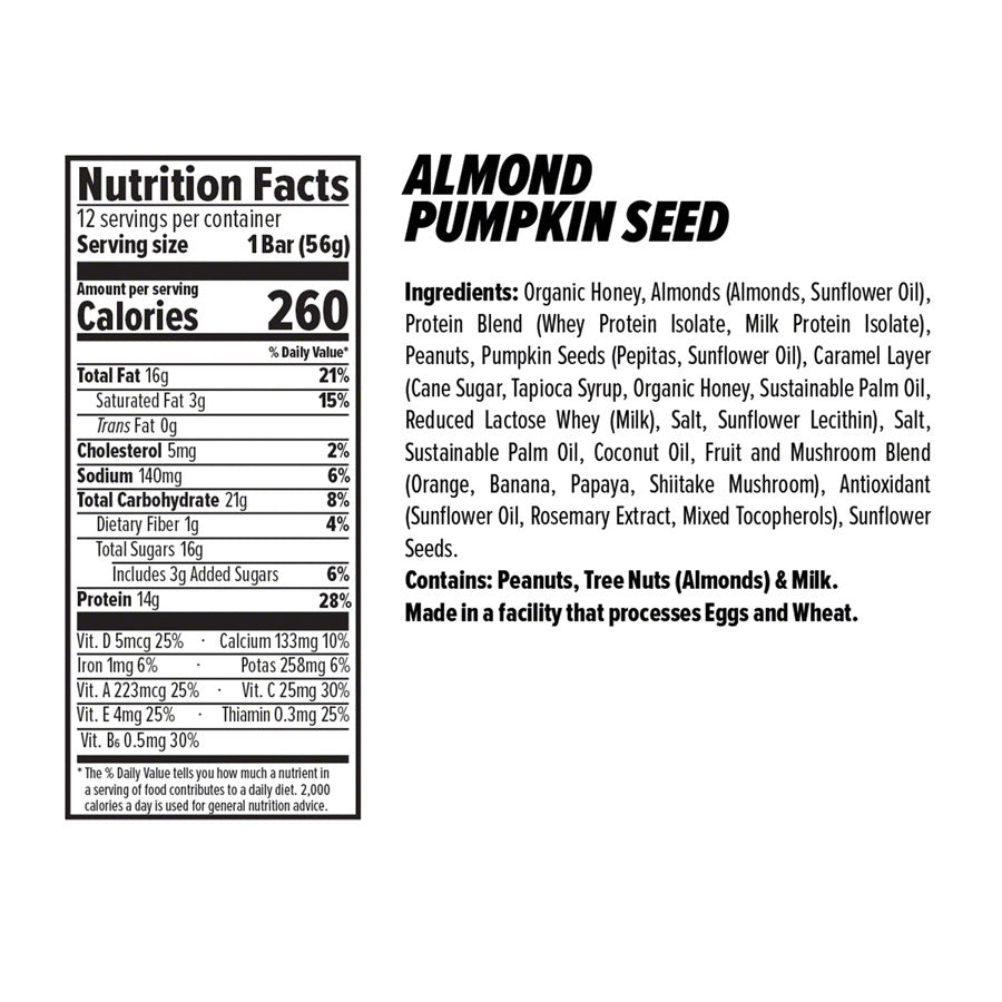 Honey Stinger Nut and Seed Bar - Almond/Pumpkin, Box of 12