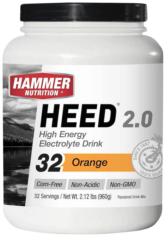 Hammer Nutrition HEED 2.0 High Energy Electrolyte Drink - Orange, 32 Serving Canister