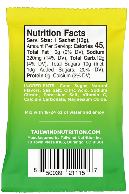 Tailwind Nutrition Rapid Hydration Hydration Lemon Lime Box of 12 packets No