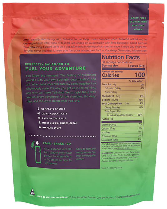 Tailwind Endurance Fuel Dauwaltermelon - 30 Serving Bag