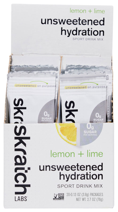 Load image into Gallery viewer, Skratch Labs Unsweetened Hydration Sport Drink Mix - Lemon + Lime, Single Serving 20-Pack
