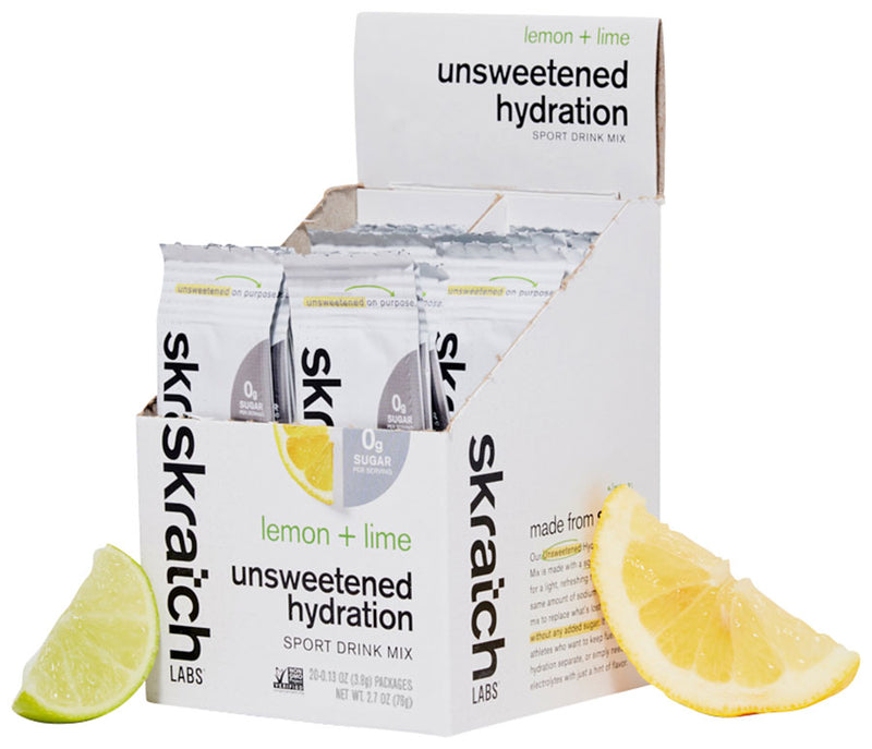 Load image into Gallery viewer, Skratch Labs Unsweetened Hydration Sport Drink Mix - Lemon + Lime, Single Serving 20-Pack
