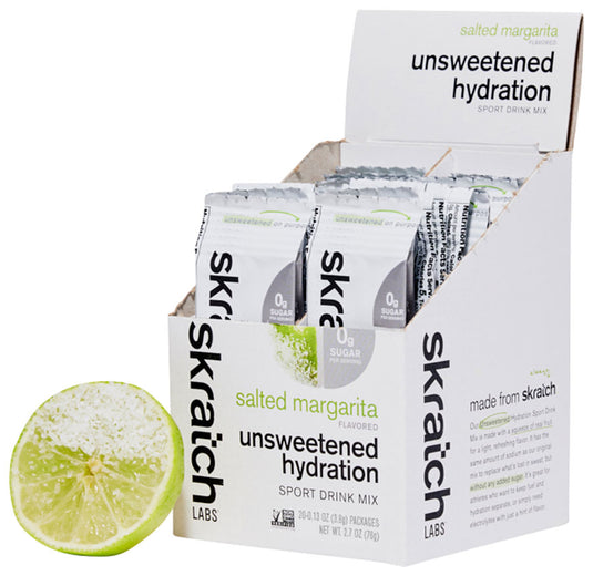 Skratch Labs Unsweetened Hydration Sport Drink Mix - Salted Margarita, Single Serving 20-Pack