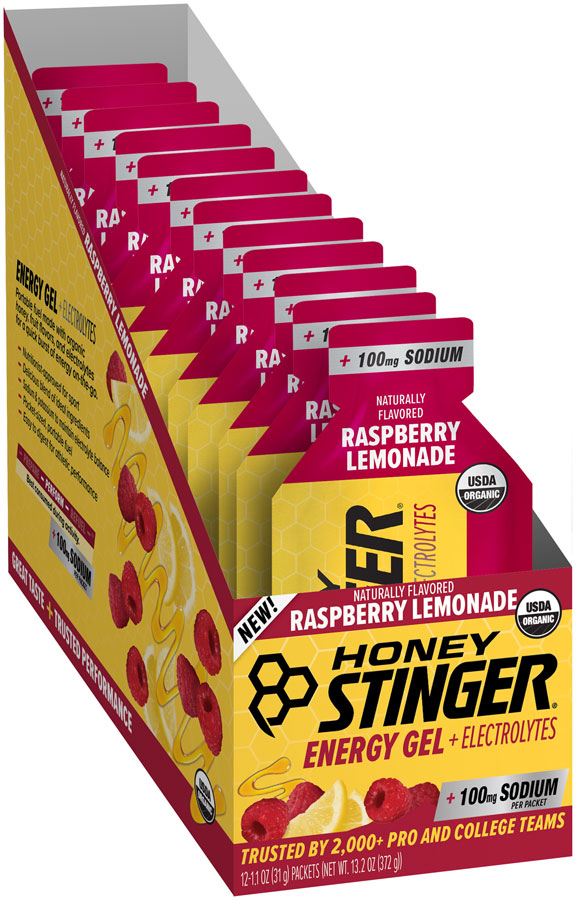 Load image into Gallery viewer, Honey Stinger Electrolyte Energy Gel - Raspberry Lemonade, Box of 12 Pack of  12
