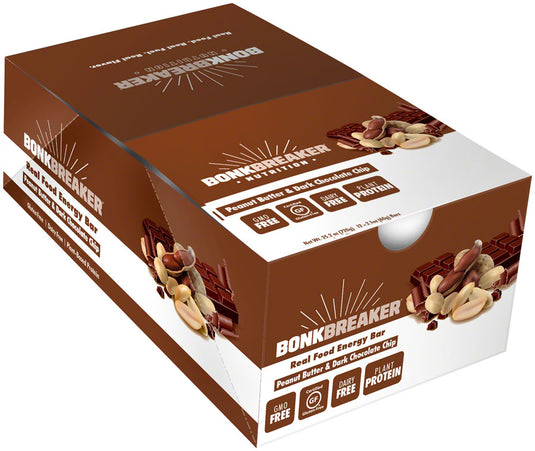 Bonk Breaker Energy Bar Peanut Butter Dark Chocolate Chip Box of 12 Gluten Free