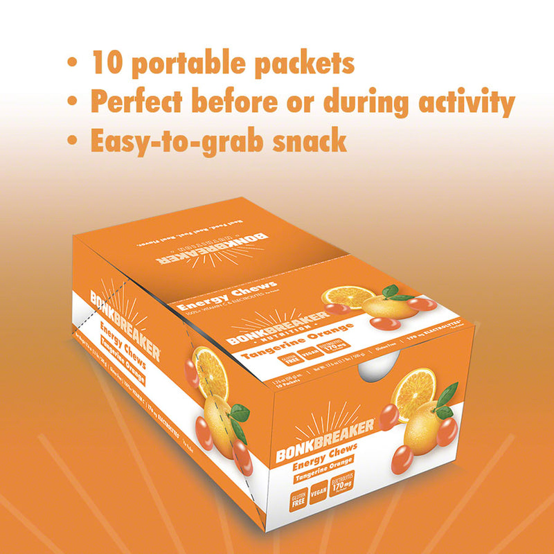Load image into Gallery viewer, Bonk Breaker Energy Chews - Tangerine Orange, Box of 10 Packs
