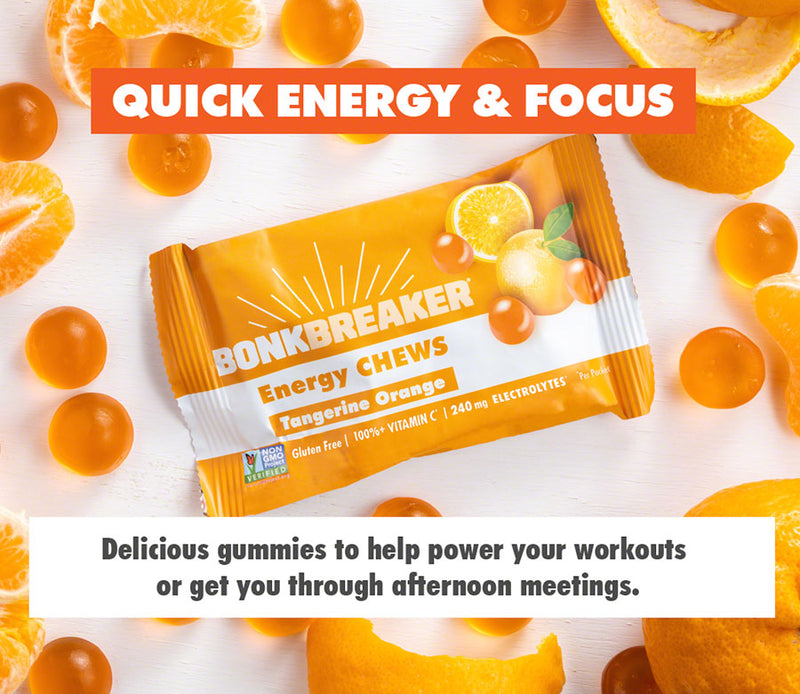 Load image into Gallery viewer, Pack of 2 Bonk Breaker Energy Chews - Tangerine Orange, Box of 10 Packs
