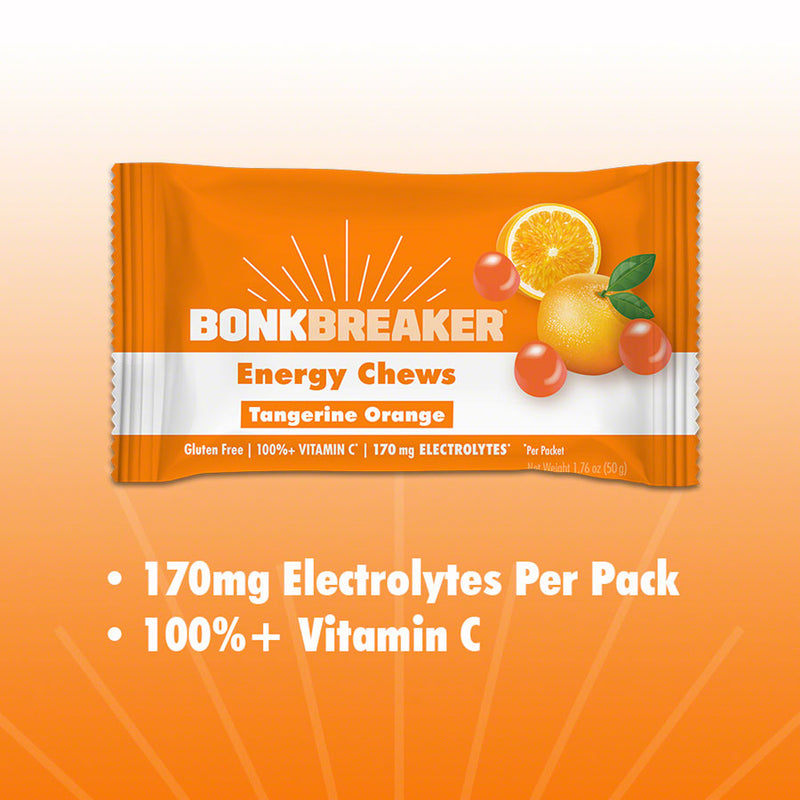 Load image into Gallery viewer, Pack of 2 Bonk Breaker Energy Chews - Tangerine Orange, Box of 10 Packs
