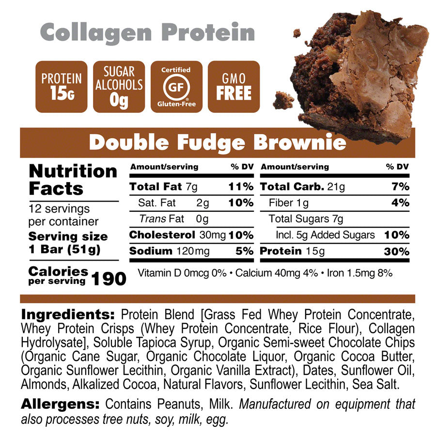 Bonk Breaker Premium Protein Bar Double Fudge Brownie Box of 12 Whey Protein