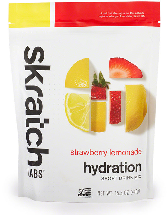 Skratch Labs Hydration Sport Drink Mix - Strawberry Lemonade, 20 -Serving Resealable Pouch Pack of  20