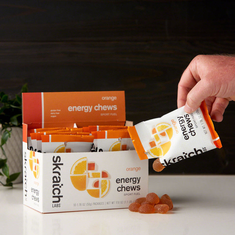 Load image into Gallery viewer, Skratch Labs Energy Chews Sport Fuel - Orange, Box of 10

