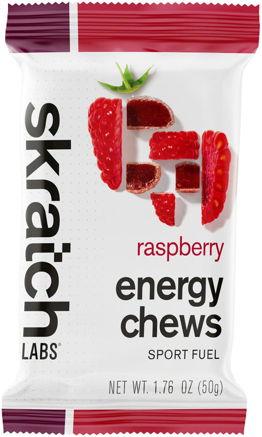 Skratch Labs Energy Chews Sport Fuel - Raspberry, Box of 10