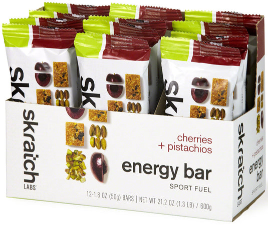 Skratch Labs Energy Bar Sport Fuel - Cherry Pistachio, Box of 12