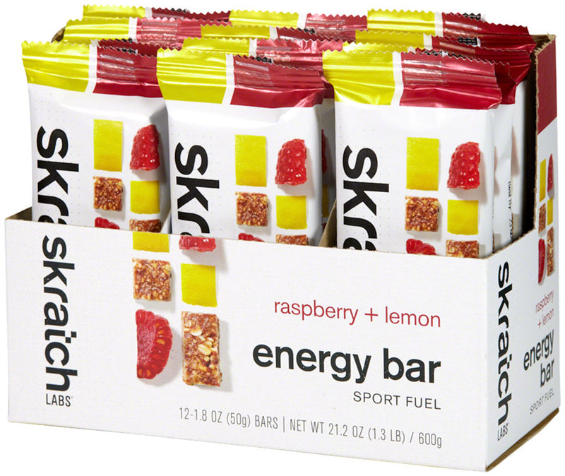 Load image into Gallery viewer, Skratch Labs Energy Bar Sport Fuel - Raspberries and Lemon, Box of 12
