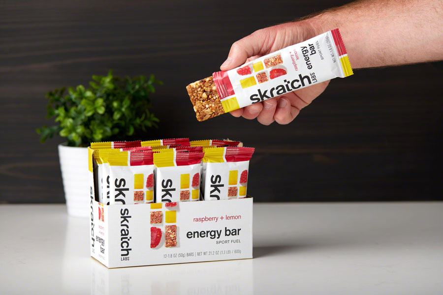 Skratch Labs Energy Bar Sport Fuel - Raspberries and Lemon, Box of 12
