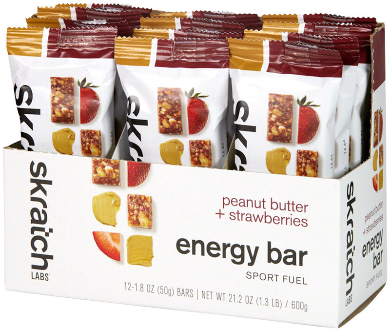 Load image into Gallery viewer, Skratch Labs Energy Bar Sport Fuel - Peanut Butter and Strawberries, Box of 12
