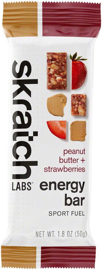 Skratch Labs Energy Bar Sport Fuel - Peanut Butter and Strawberries, Box of 12