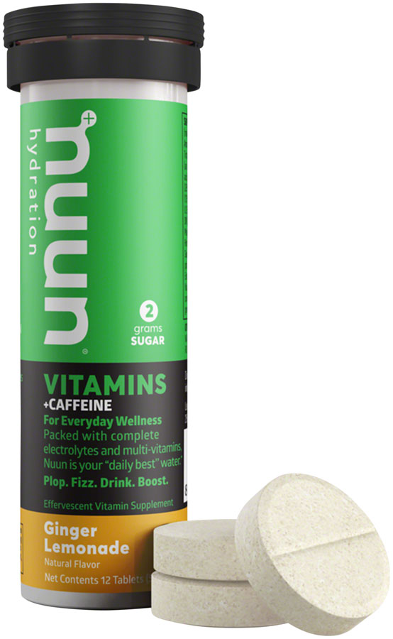 Nuun Vitamins Hydration Tablets: Ginger Lemonade with Caffeine, Box of 8