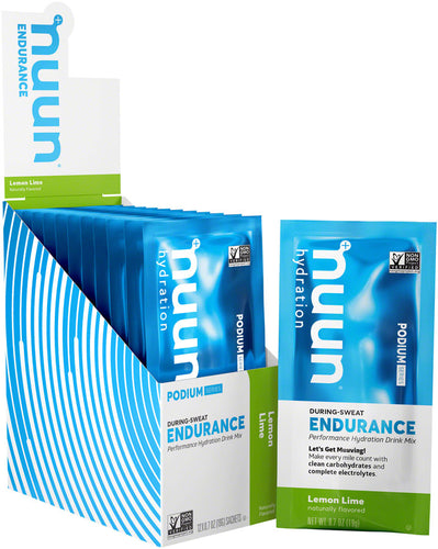 Nuun Endurance Hydration Drink Mix - Lemon Lime, Box of 12 Single Serving Sleeves
