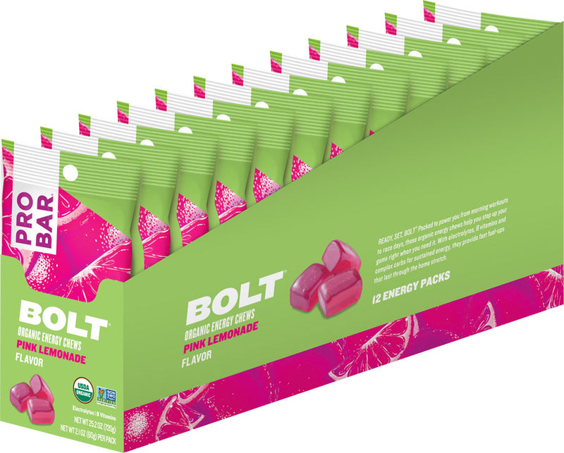 Load image into Gallery viewer, ProBar Bolt Chews Certified Organic and GMO Free: Pink Lemonade Box of 12
