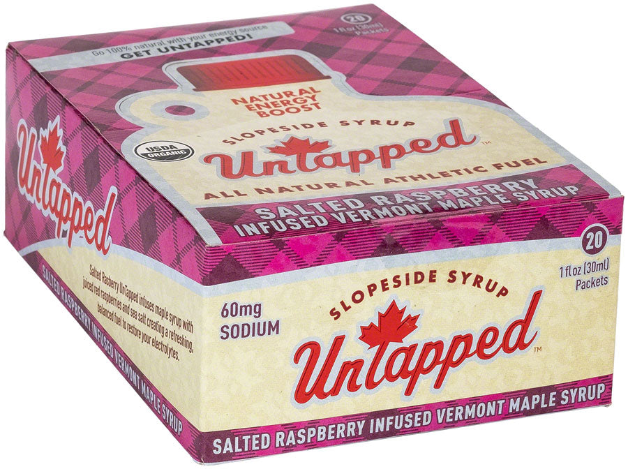 UnTapped Maple Syrup Energy Gel Salted Raspberry, Box of 20 365 Cycles