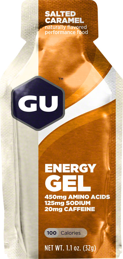 GU Energy Gel Salted Caramel Box of 24 Pack Nutrition Snack Active