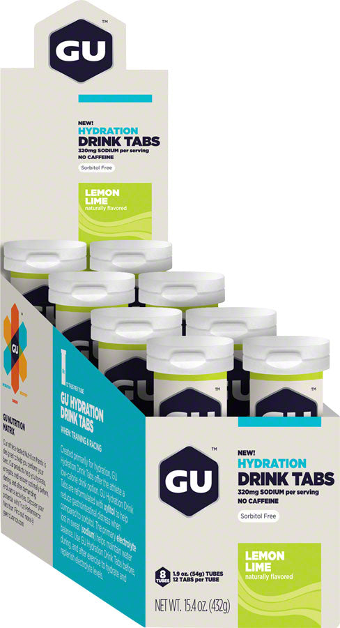 Load image into Gallery viewer, GU Hydration Drink Tabs: Lemon Lime, Box of 8 Tubes
