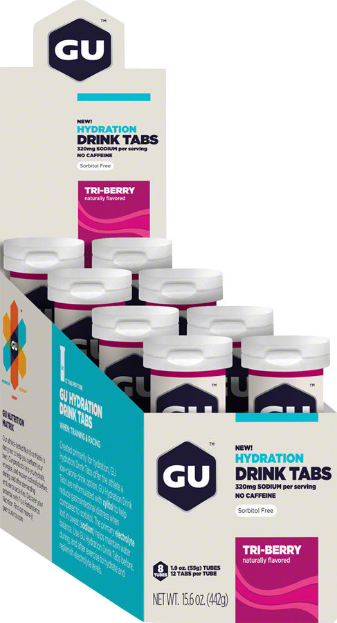 GU Hydration Drink Tabs: Triberry, Box of 8 Tubes