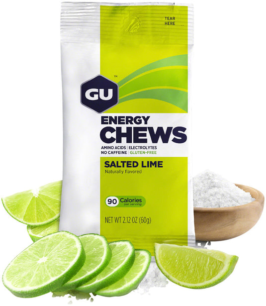 GU Energy Chews - Salted Lime, Box of 12 Bags