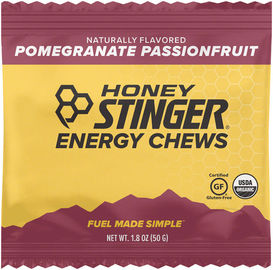 Pack of 2 Honey Stinger Organic Energy Chews - Pomegranate, Passion Fruit