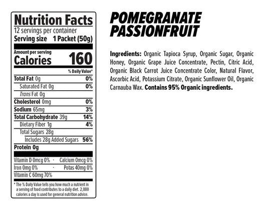Pack of 2 Honey Stinger Organic Energy Chews - Pomegranate, Passion Fruit