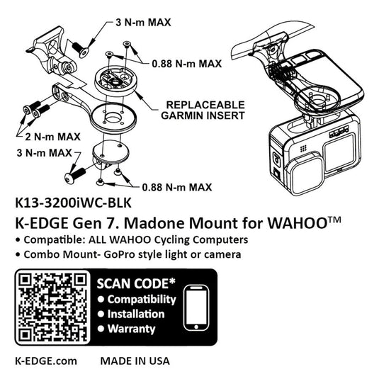 K-EDGE Wahoo Gen 7 Madone/Emonda Combo Mount - Black Anodize