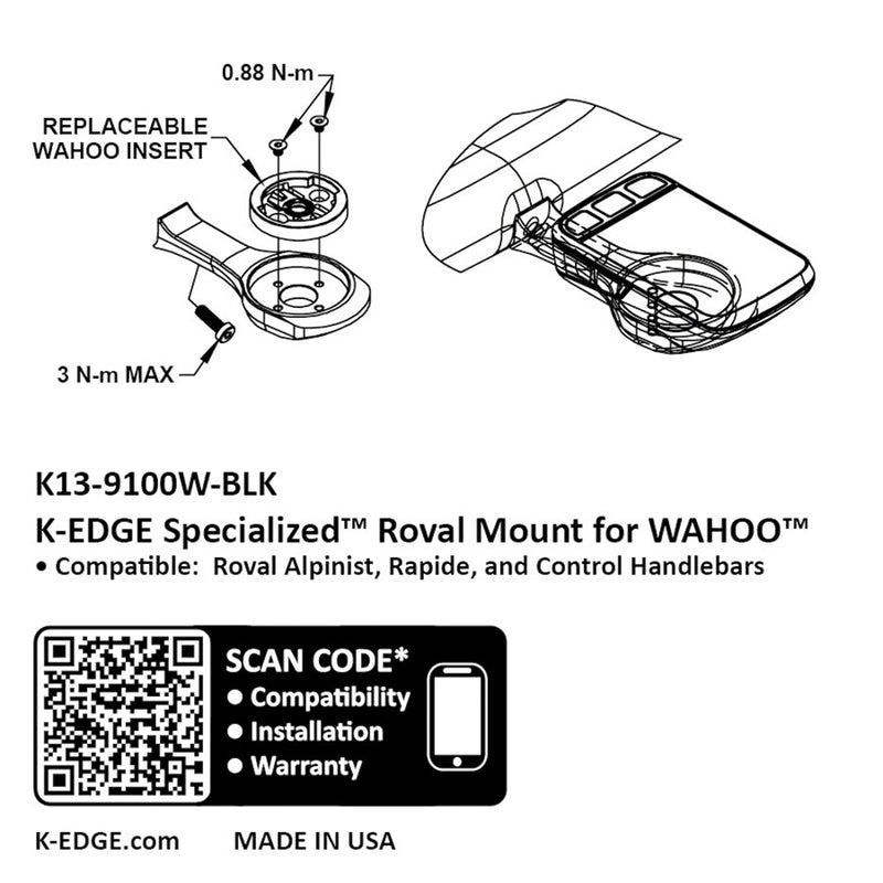 Load image into Gallery viewer, K-EDGE Wahoo Specialized Roval Computer Mount - Black Anodize
