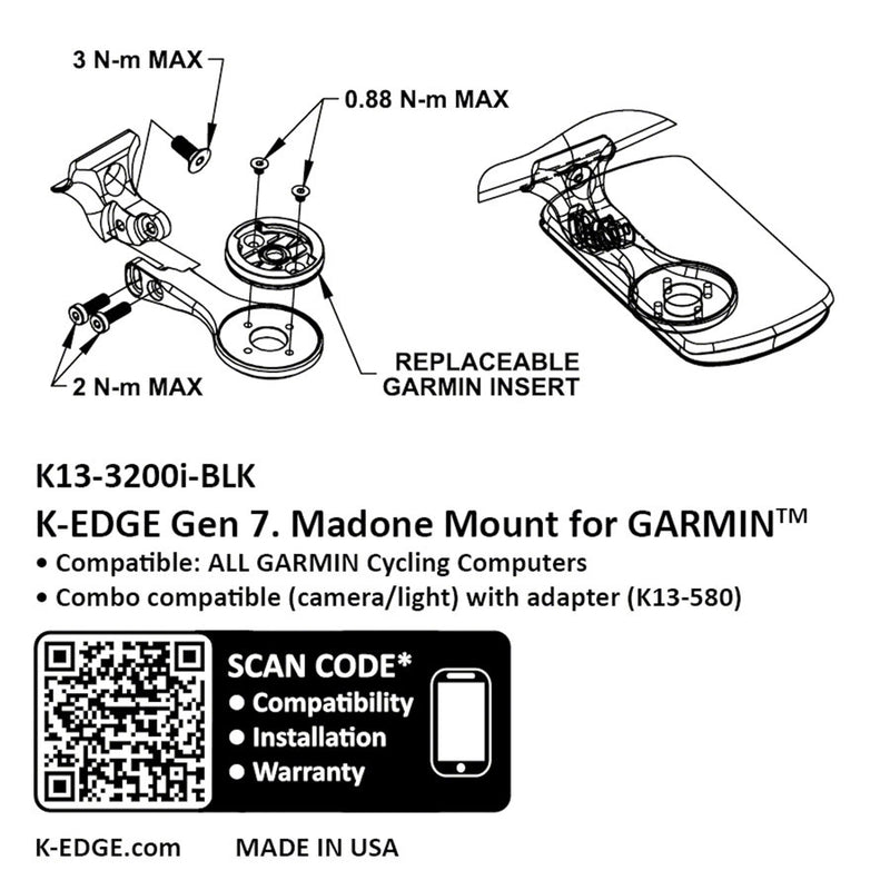 Load image into Gallery viewer, K-EDGE Garmin Gen 7 Madone/Emomda Computer Mount - Black Anodize
