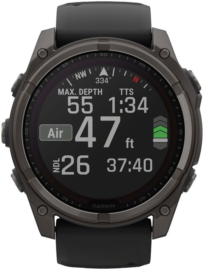 Load image into Gallery viewer, Garmin fenix 8 Smartwatch - 51mm, Solar, Sapphire, Carbon Gray DLC Titanium with Black/Pebble Gray Silicone
