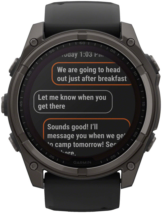 Load image into Gallery viewer, Garmin fenix 8 Smartwatch - 51mm, Solar, Sapphire, Carbon Gray DLC Titanium with Black/Pebble Gray Silicone
