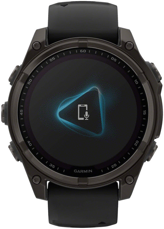 Garmin fenix 8 Smartwatch - 47mm, Solar, Sapphire, Carbon Gray DLC Titanium with Black/Pebble Gray Silicone