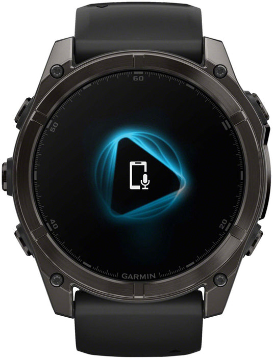 Garmin fenix 8 Smartwatch - 51mm, AMOLED, Sapphire, Carbon Gray DLC Titanium with Black/Pebble Gray Silicone