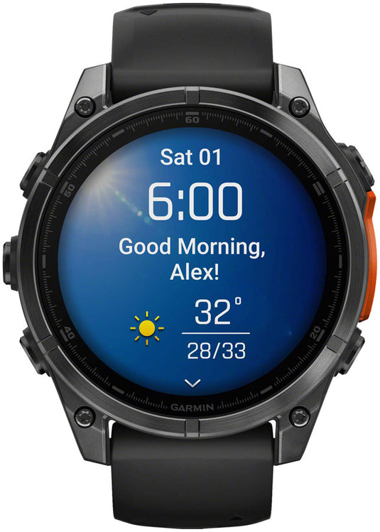 Garmin fenix 8 Smartwatch - 47mm, AMOLED, Slate Gray with Black Silicone Band