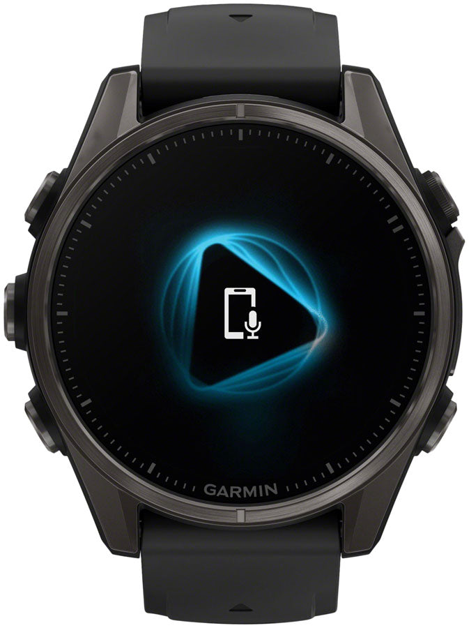 Load image into Gallery viewer, Garmin fenix 8 Smartwatch - 43mm, AMOLED, Sapphire, Carbon Gray DLC Titanium with Black/Pebble Gray Silicone
