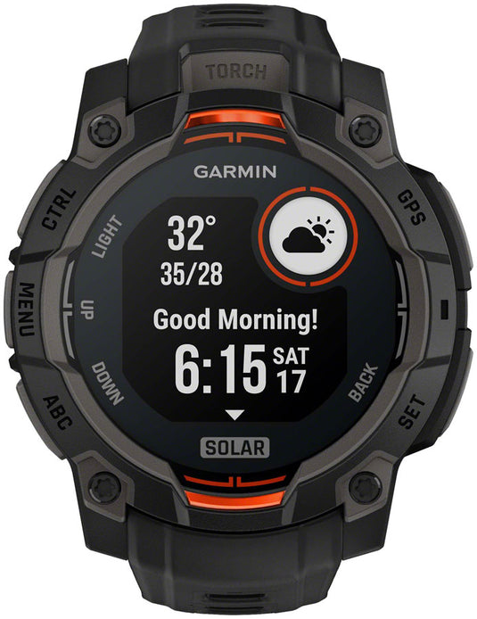 Garmin Instinct 3 GPS Smartwatch - 45mm, Solar Black/Black