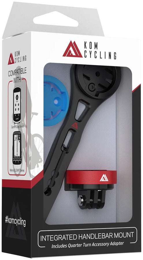 Kom Cycling Integrated Handlebar Mount Garmin/Wahoo/GoPro Black Integrated Handlebar Mount