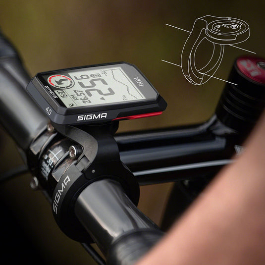 Sigma ROX 4.0 GPS Bike Computer with Sensor Set - Wireless, Rechargeable, Black