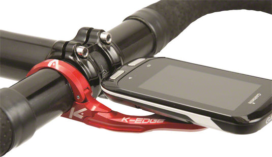 K-EDGE Garmin XL Handlebar Mount 31.8 mm Red Hindged Clamp 6061 Aluminum