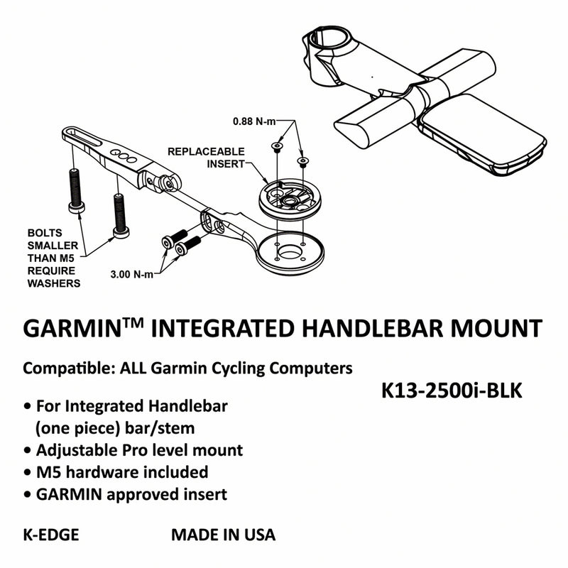 Load image into Gallery viewer, K-EDGE Integrated Handlebar System Mount for Garmin

