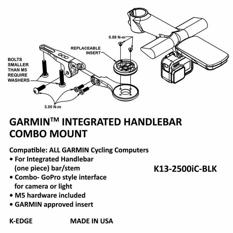Load image into Gallery viewer, K-EDGE Integrated Handlebar System Combo Mount for Garmin
