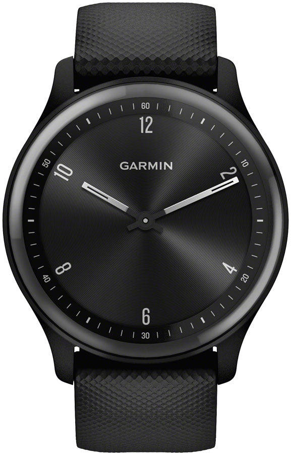 Load image into Gallery viewer, Garmin vívomove Sport Hybrid Smartwatch - 40mm, Black Case, Slate Accents, Silicone Band
