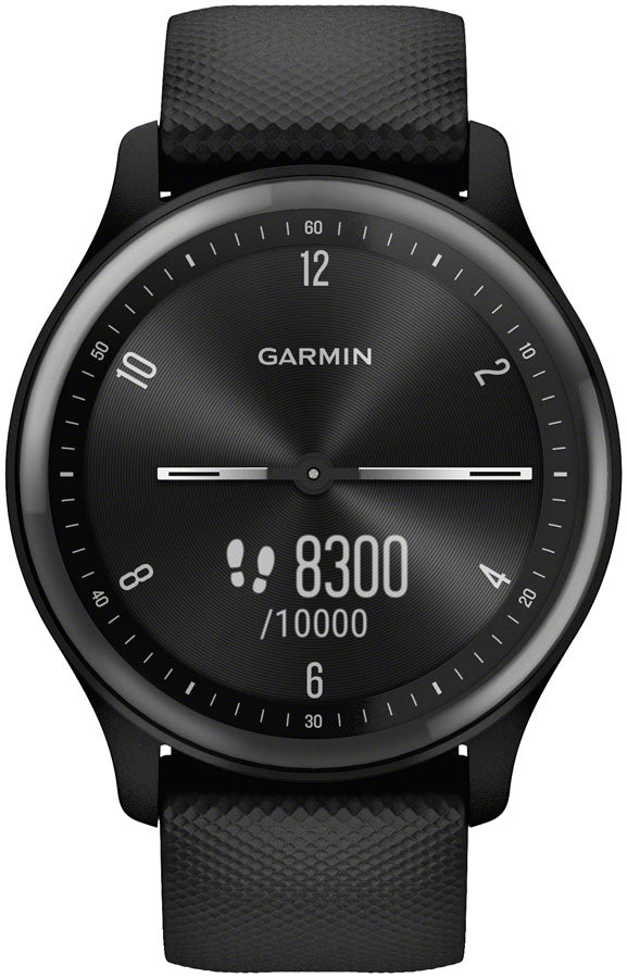 Load image into Gallery viewer, Garmin vívomove Sport Hybrid Smartwatch - 40mm, Black Case, Slate Accents, Silicone Band
